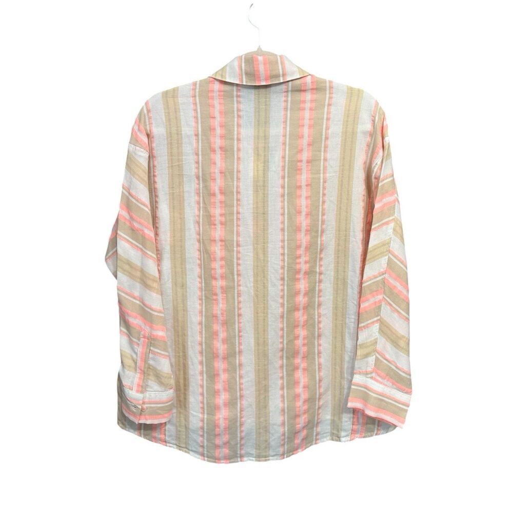 Vineyard Vines Striped Weekend Button Down Shirt Women Cotton Sands Stripe Sz 4 - Picture 7 of 7